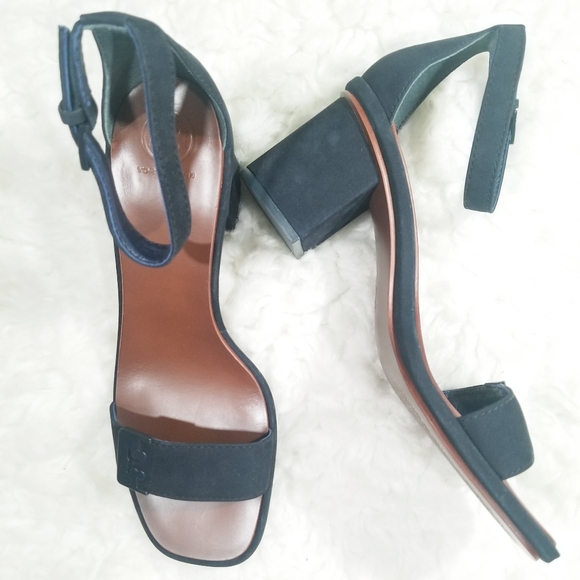 Tory Burch suede Blue Chunky Heels Shoes. Size 8.5 NWOT!!! - Picture 2 of 13